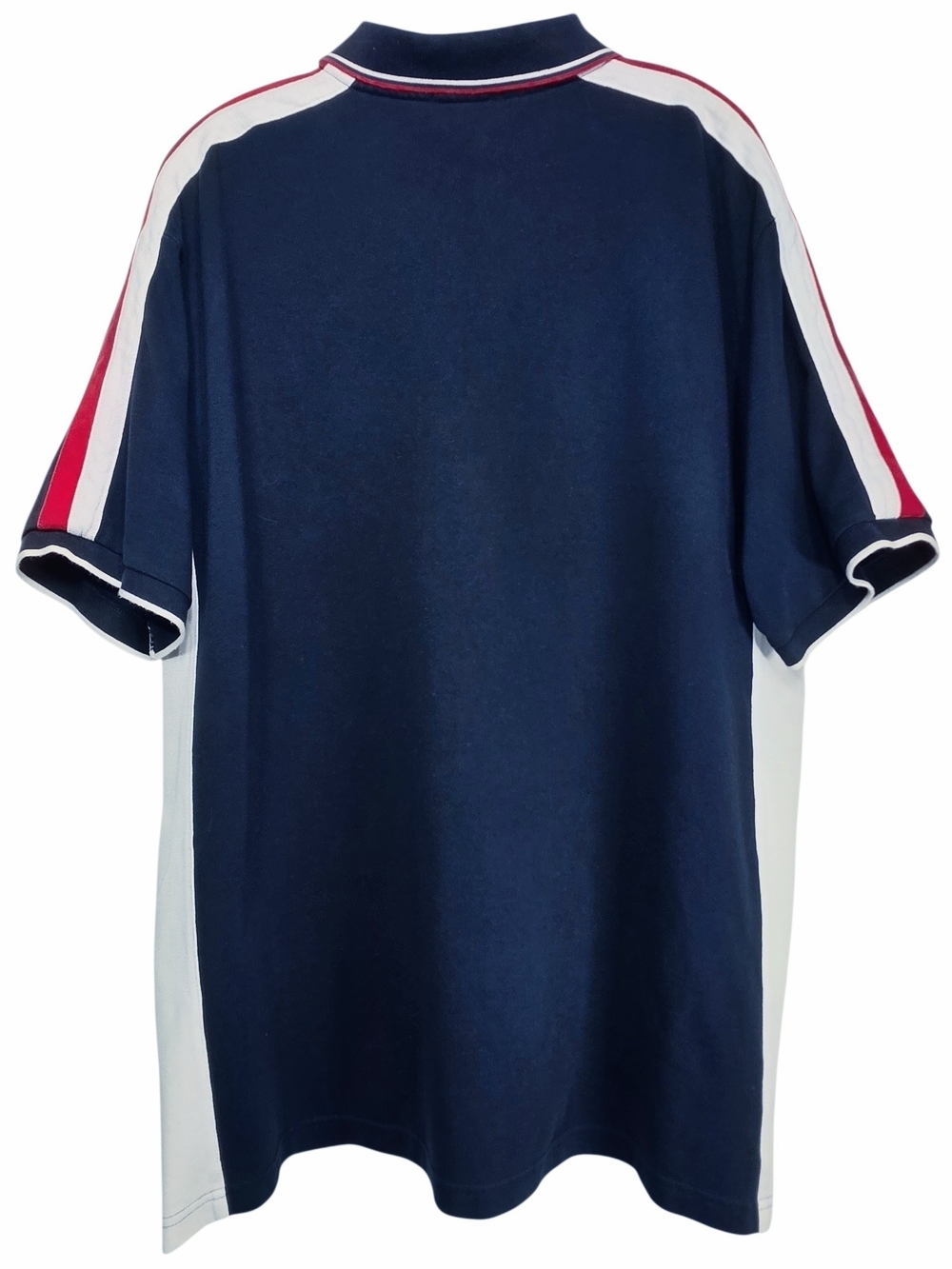 Polo Ralph Lauren Big Pony Polo Shirt 2XB Navy Red White Woven Collar Trim Logo - Picture 9 of 13